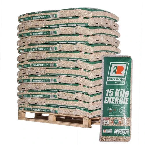 Van Roje wood pellets – pallet of 77 bags of 15 kg each